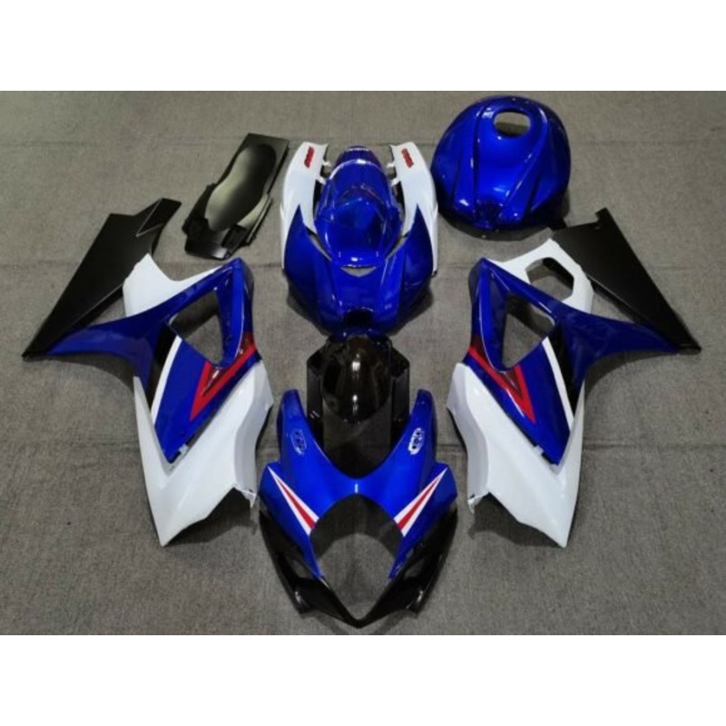 Suzuki GSXR1000 (2007-2008) Blue, White, Black, Red & Matte Black Fairings No Seat Cowl No Bolt Kit No Tank