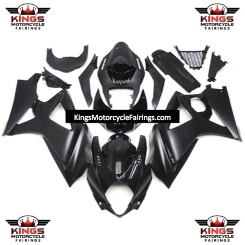 Suzuki GSXR1000 (2007-2008) Matte Black & Gloss Black Fairings No Seat Cowl No Bolt Kit No Tank
