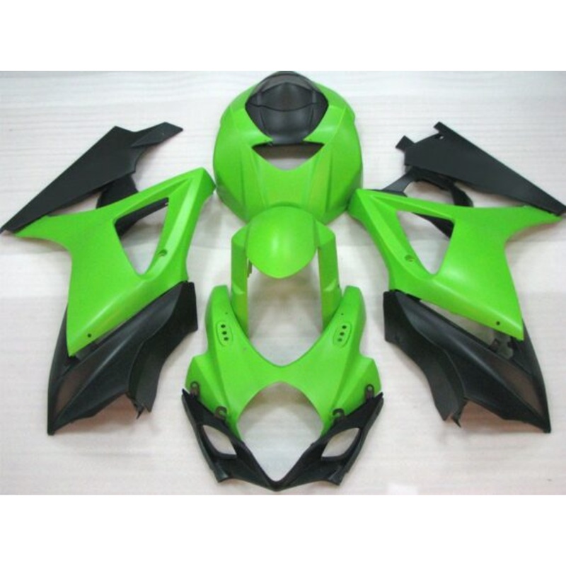 Suzuki GSXR1000 (2007-2008) Matte Green & Matte Black Fairings No Seat Cowl No Bolt Kit No Tank