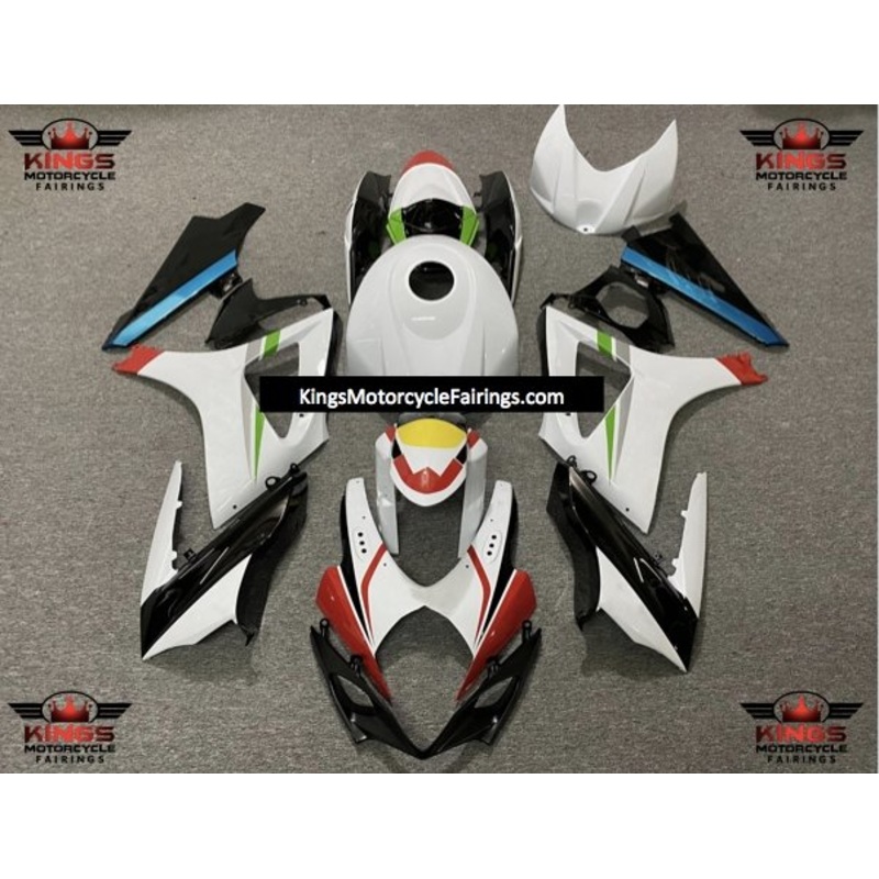 Suzuki GSXR1000 (2007-2008) White, Black, Red, Green, Gray, Blue & Yellow Fairings No Seat Cowl No Bolt Kit No Tank