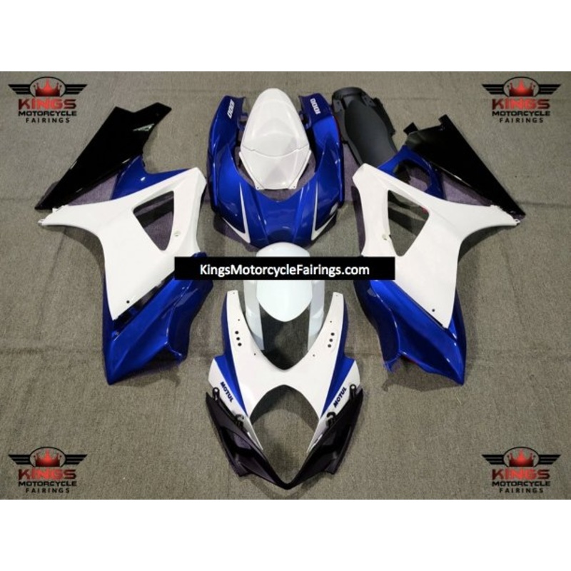 Suzuki GSXR1000 (2007-2008) White, Blue & Black Fairings No Seat Cowl No Bolt Kit No Tank