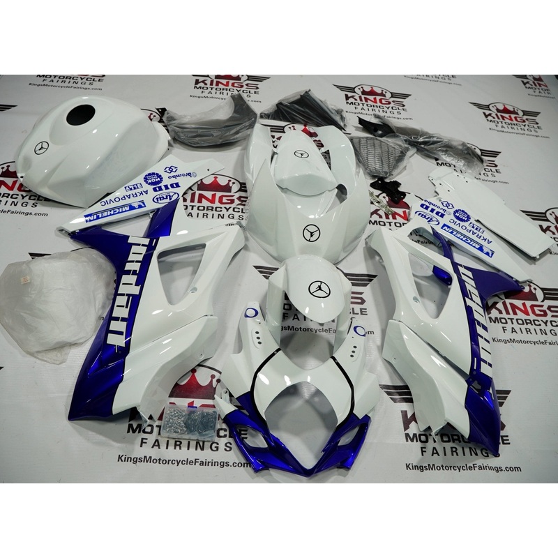 Suzuki GSXR1000 (2007-2008) White, Blue Jordan Fairings No Seat Cowl No Bolt Kit No Tank