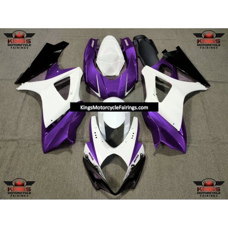 Suzuki GSXR1000 (2007-2008) White, Purple & Black Fairings No Seat Cowl No Bolt Kit No Tank