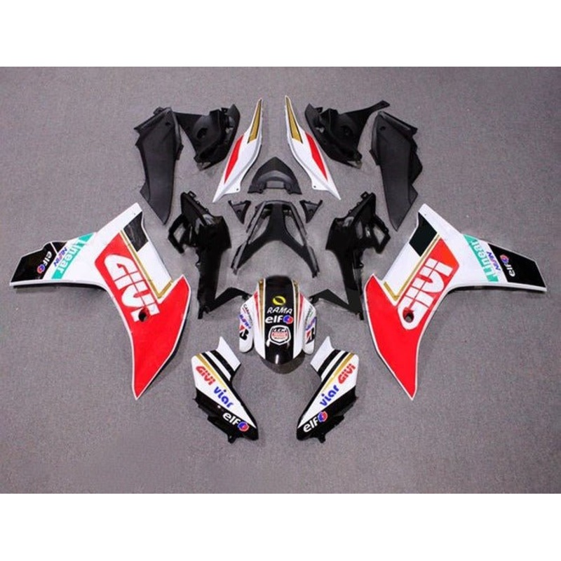 HONDA CBR600F Fairings (2011-2013) Red, White, Black, Givi Clear Windscreen: Free No Bolt Kit