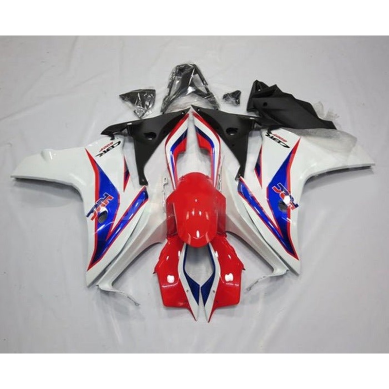 HONDA CBR600F Fairings (2011-2013) Red, White, Blue Clear Windscreen: Free No Bolt Kit