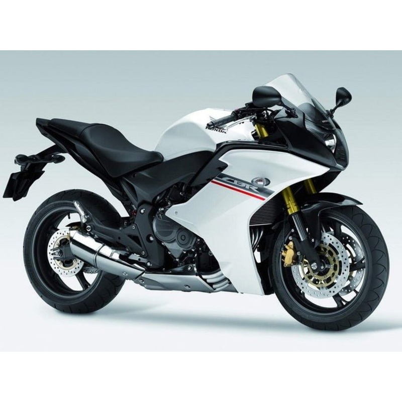 HONDA CBR600F Fairings (2011-2013) White, Black, Red Clear Windscreen: Free No Bolt Kit