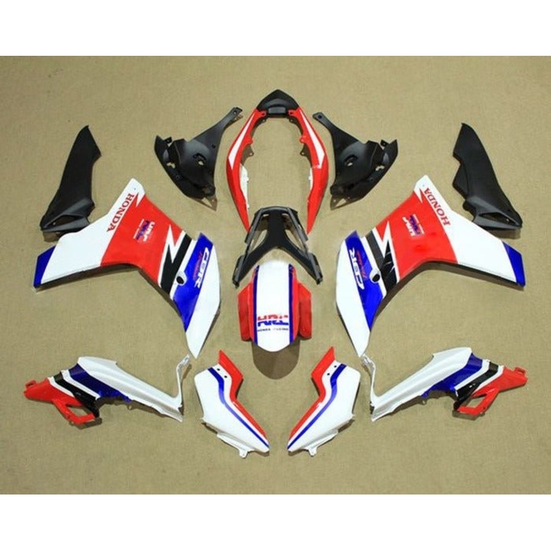 HONDA CBR600F Fairings (2011-2013) White, Red, Blue Clear Windscreen: Free No Bolt Kit
