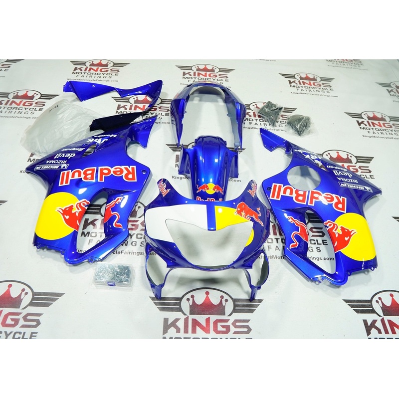 Honda CBR600F4 (1999-2000) Blue RedBull Fairings Clear Windscreen: Free No Bolt Kit