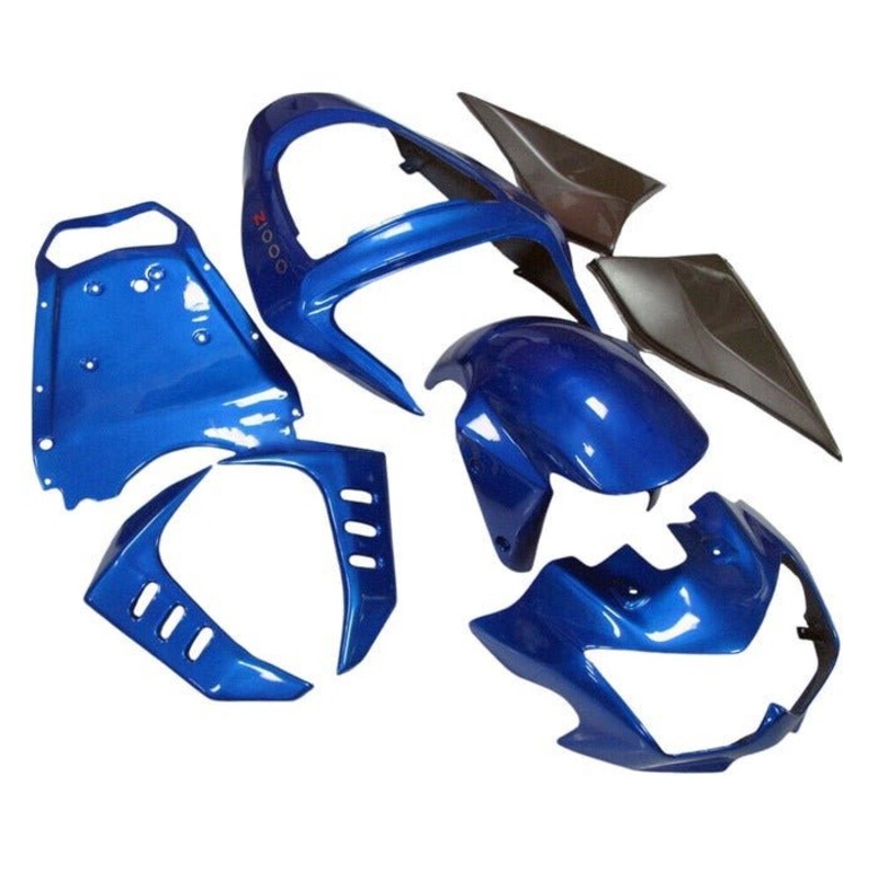 Kawasaki Z1000 Fairings (2003-2006) Blue Clear Windscreen: Free Bolt Kit: No Seat Cowl: No