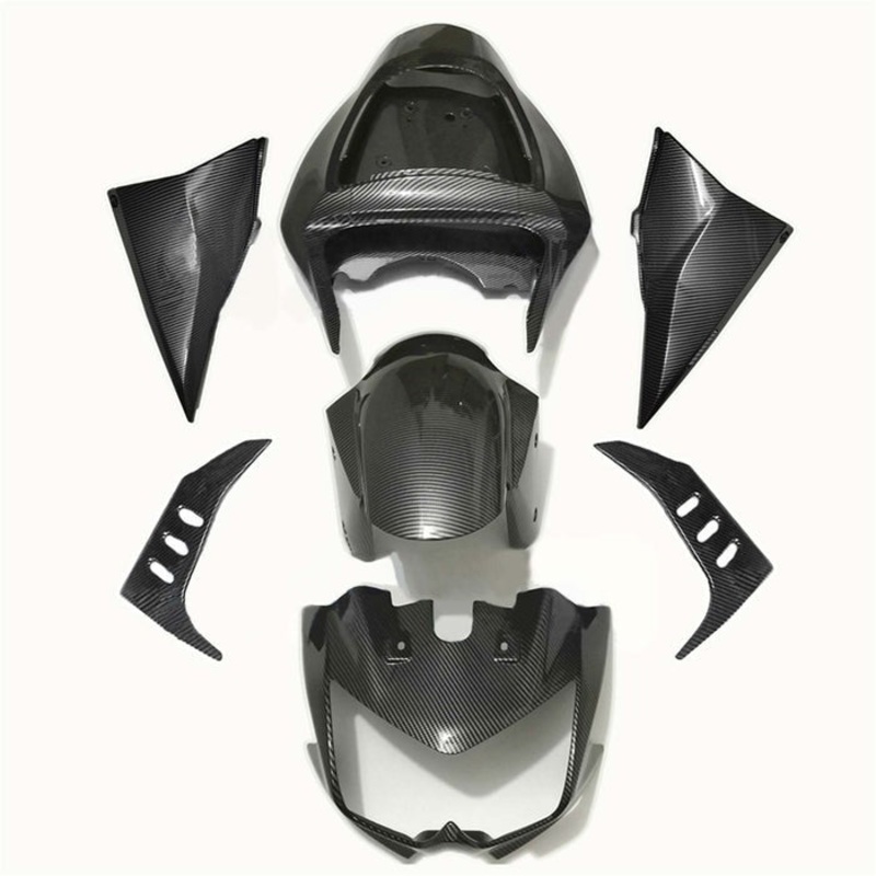 Kawasaki Z1000 Fairings (2003-2006) Faux Carbon Fiber Clear Windscreen: Free Bolt Kit: No Seat Cowl: No
