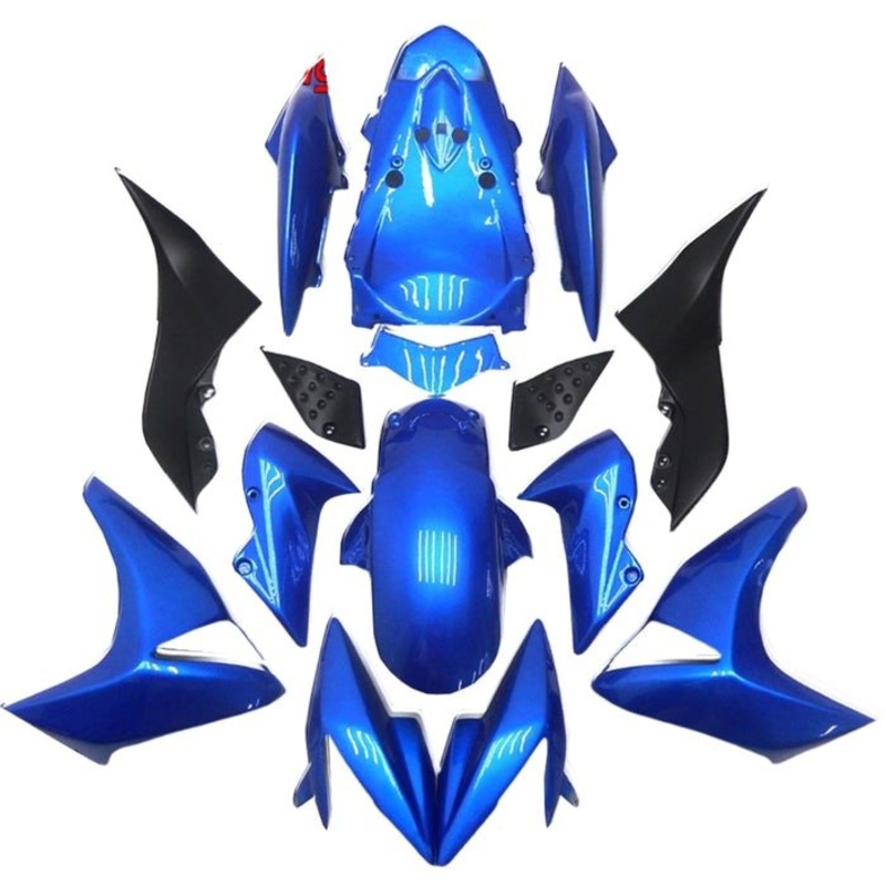 Kawasaki Z1000 Fairings (2007-2009) Blue, Black Clear Windscreen: Free Bolt Kit: No Seat Cowl: No