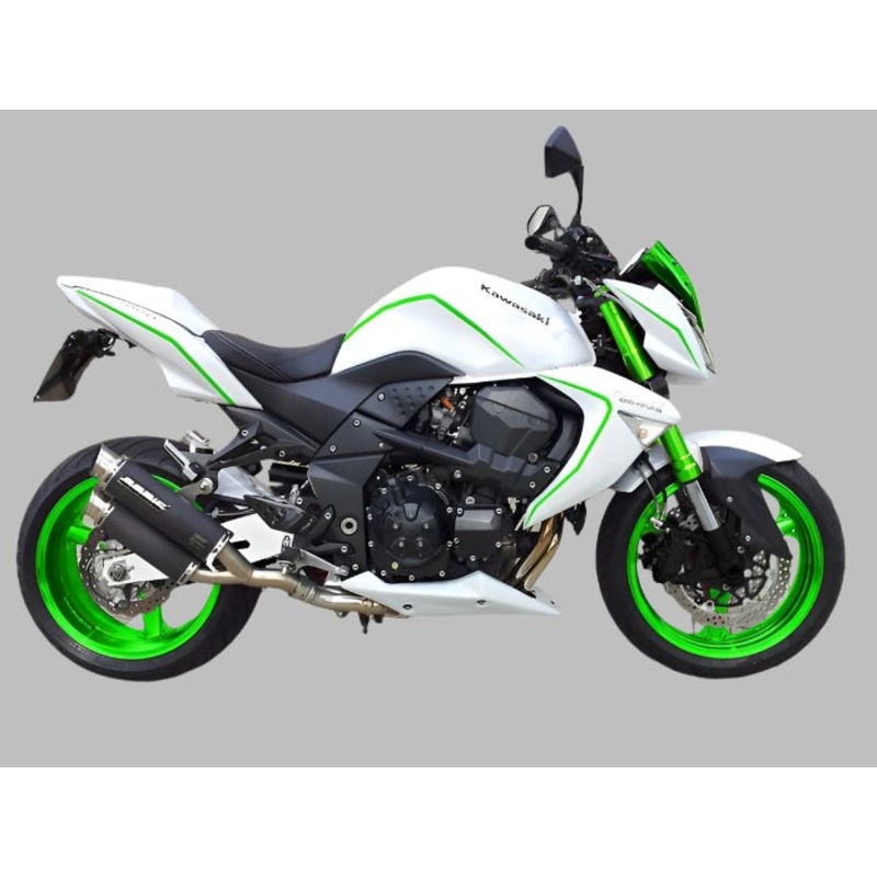 Kawasaki Z1000 Fairings (2007-2009) White, Green Clear Windscreen: Free Bolt Kit: No Seat Cowl: No