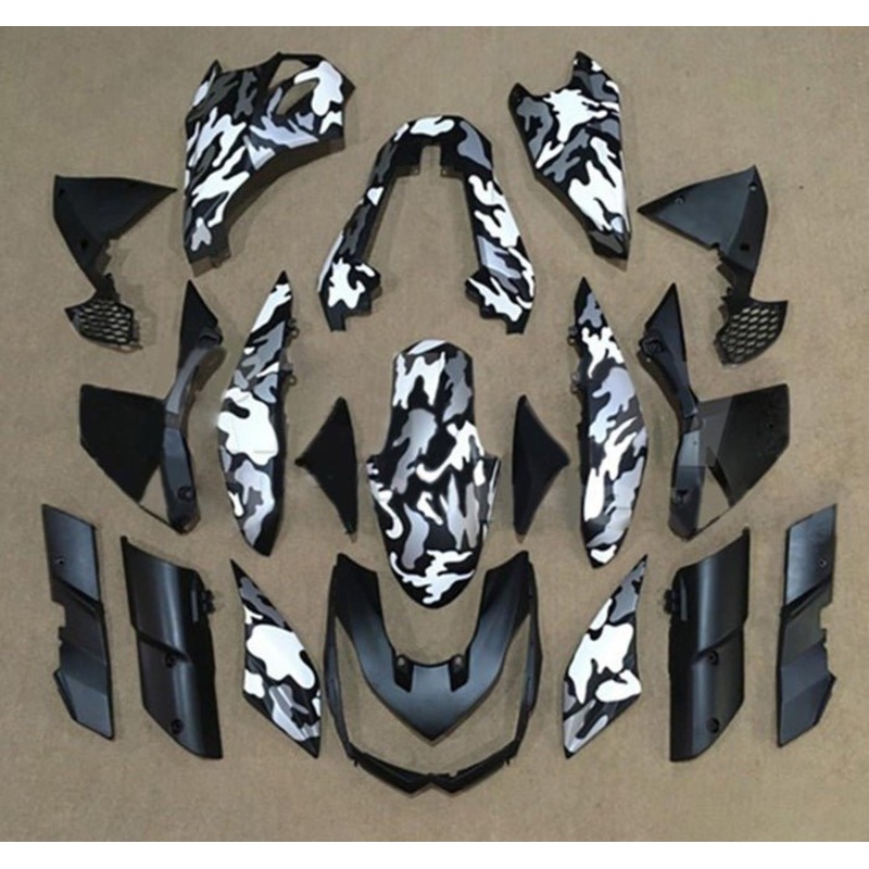 Kawasaki Z1000 Fairings (2010-2013) Black, Gray, White Camouflage Clear Windscreen: Free Bolt Kit: No Seat Cowl: No