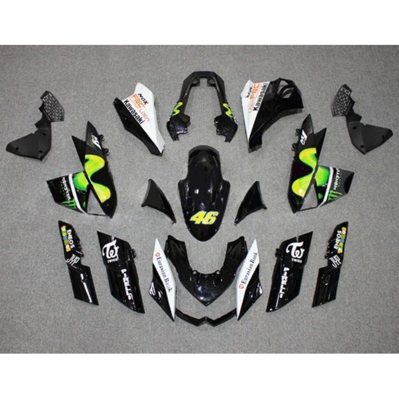 Kawasaki Z1000 Fairings (2010-2013) Black Movistar Clear Windscreen: Free Bolt Kit: No Seat Cowl: No