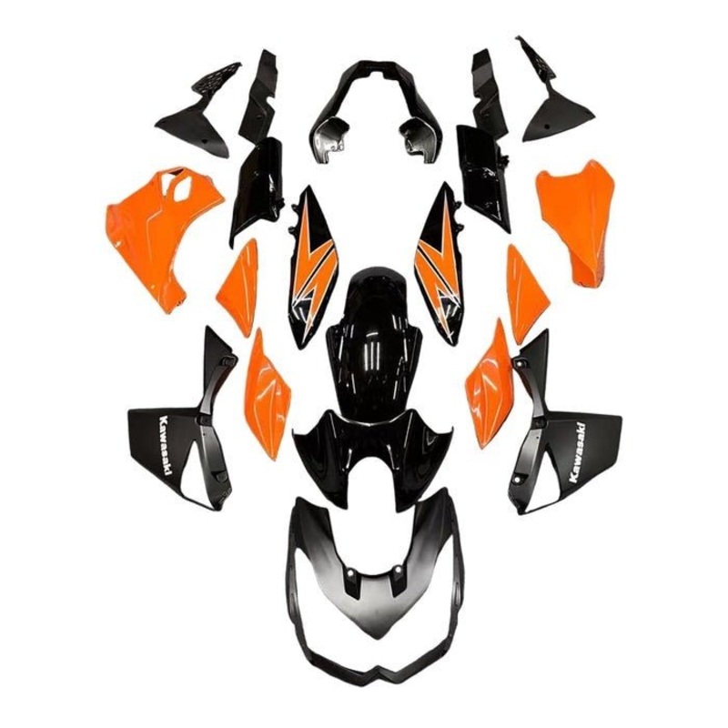 Kawasaki Z1000 Fairings (2010-2013) Black, Orange Clear Windscreen: Free Bolt Kit: No Seat Cowl: No