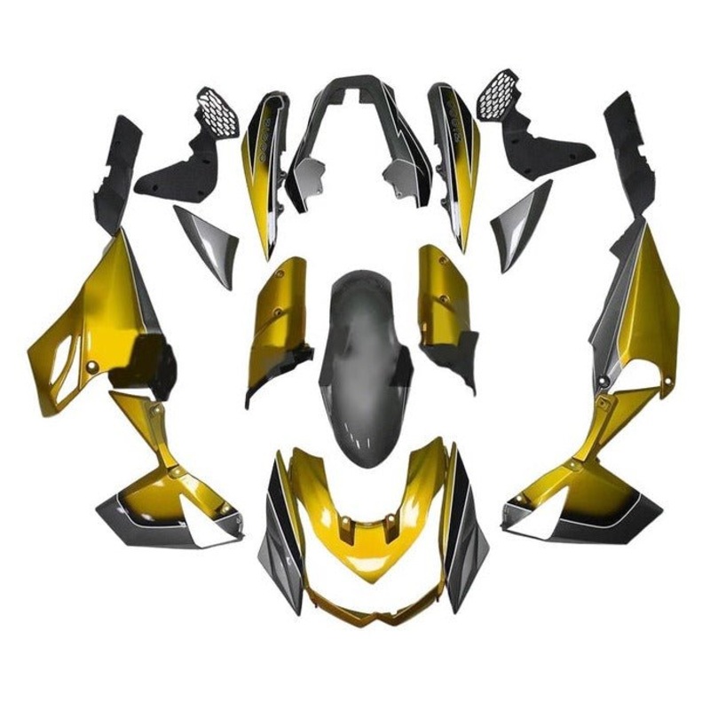 Kawasaki Z1000 Fairings (2010-2013) Gold Clear Windscreen: Free Bolt Kit: No Seat Cowl: No