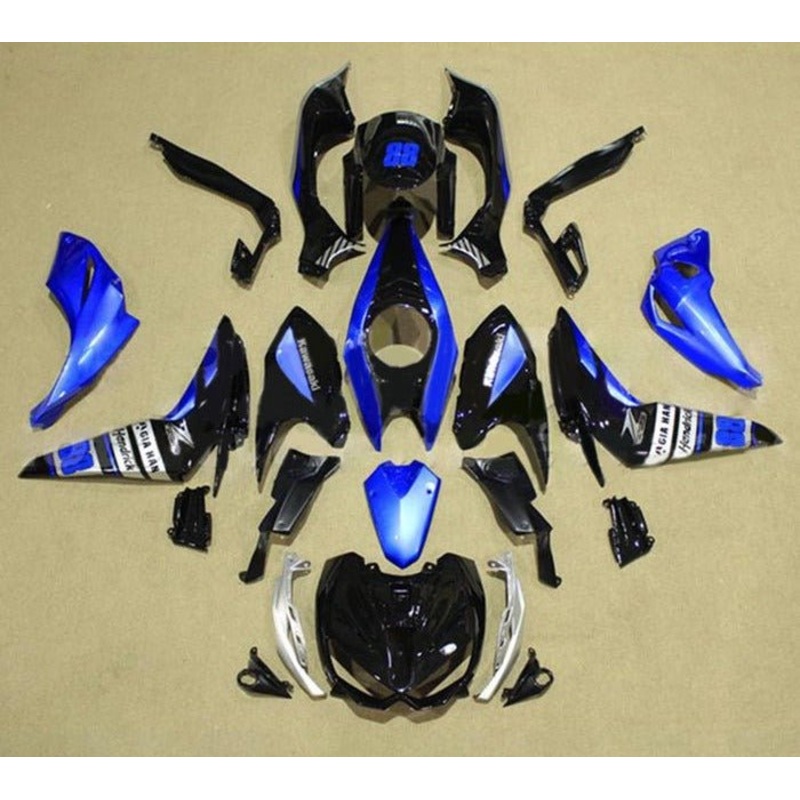 Kawasaki Z1000 Fairings (2014-2019) Black, Blue, Gray Clear Windscreen: Free Bolt Kit: No