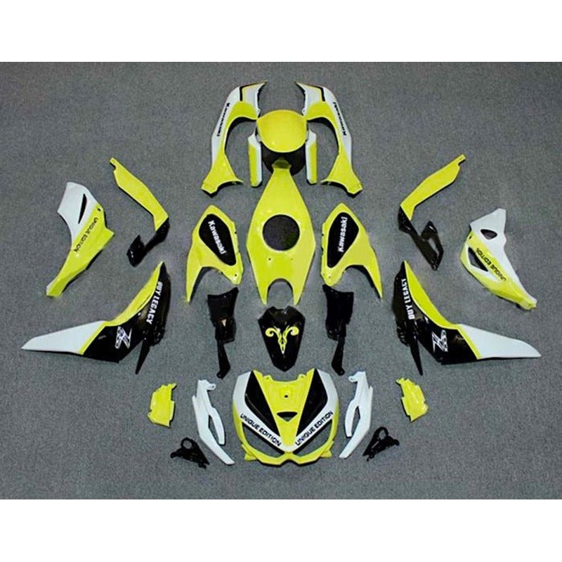 Kawasaki Z1000 Fairings (2014-2019) Yellow, Black, White Clear Windscreen: Free Bolt Kit: No