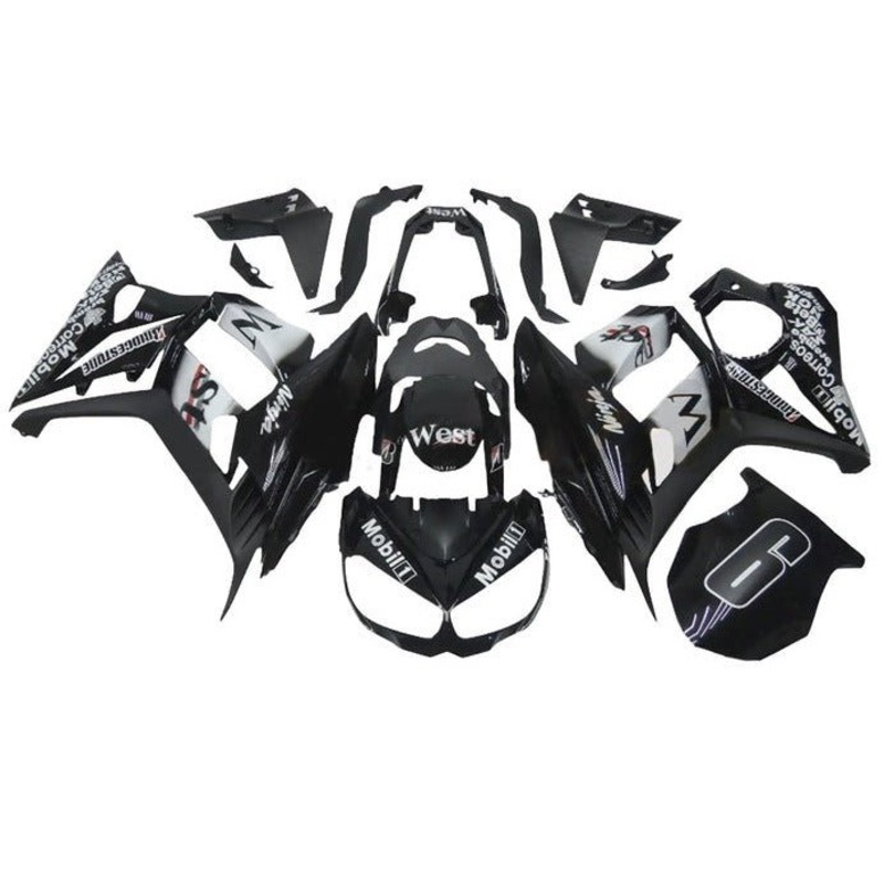 Kawasaki Z1000SX Fairings (2010-2016) Black, White West Clear Windscreen: Free Bolt Kit: No Seat Cowl: No