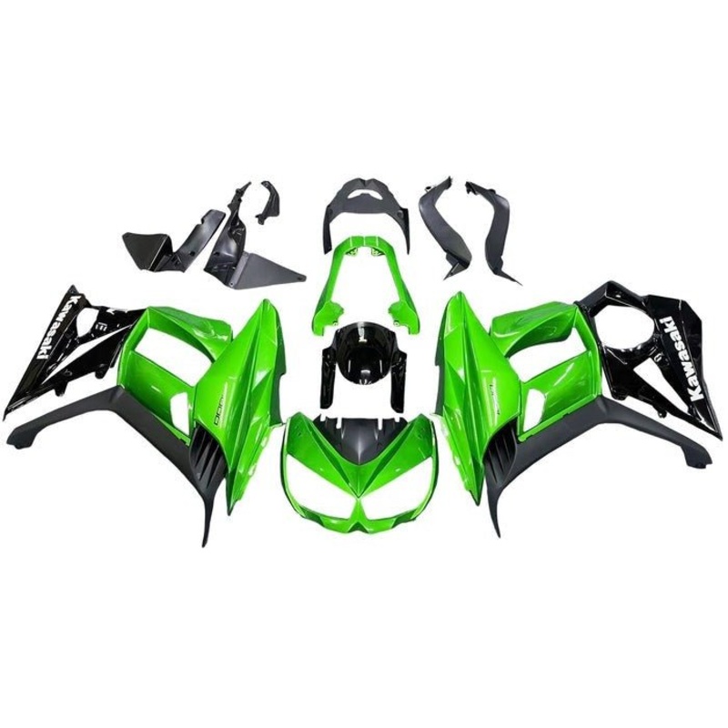 Kawasaki Z1000SX Fairings (2010-2016) Green, Black Clear Windscreen: Free Bolt Kit: No Seat Cowl: No