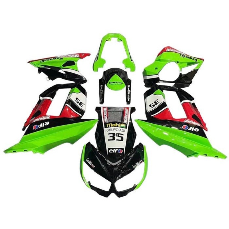 Kawasaki Z1000SX Fairings (2010-2016) Green, Black, Red, White Clear Windscreen: Free Bolt Kit: No Seat Cowl: No