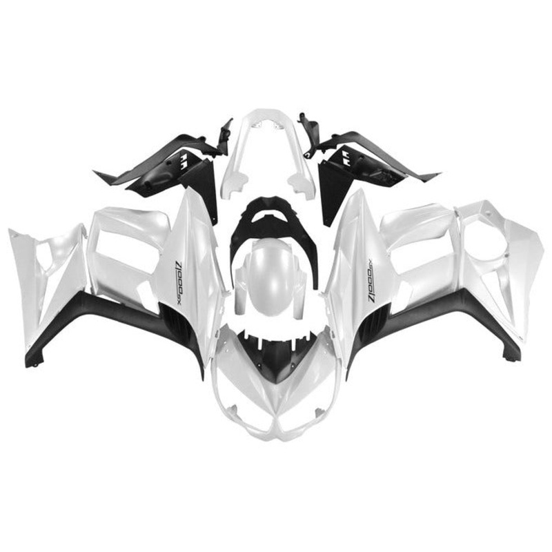 Kawasaki Z1000SX Fairings (2010-2016) Pearl White Clear Windscreen: Free Bolt Kit: No Seat Cowl: No