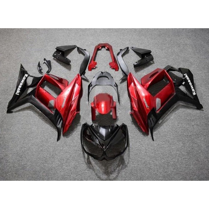 Kawasaki Z1000SX Fairings (2010-2016) Red, Black Clear Windscreen: Free Bolt Kit: No Seat Cowl: No