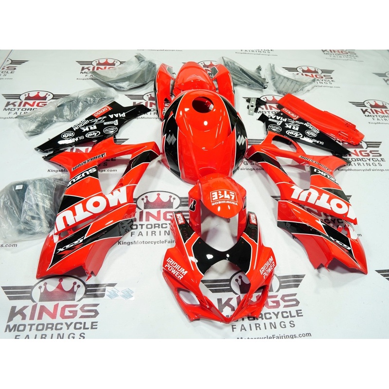 Suzuki GSXR1000 (2007-2008) Red, Black, White Motul Fairings No Seat Cowl No Bolt Kit No Tank