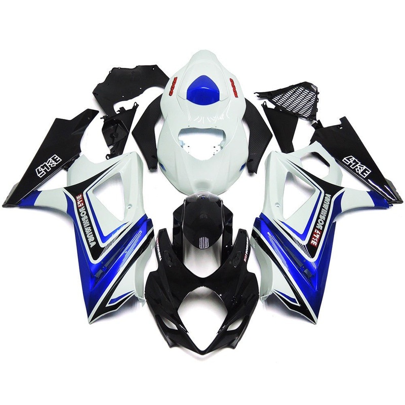 Suzuki GSXR1000 (2007-2008) White, Blue & Black Yoshimura Fairings No Seat Cowl No Bolt Kit No Tank
