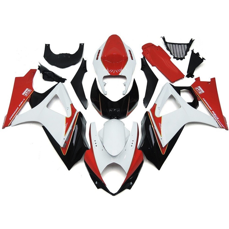 Suzuki GSXR1000 (2007-2008) White, Red, Black & Gold Fairings No Seat Cowl No Bolt Kit No Tank