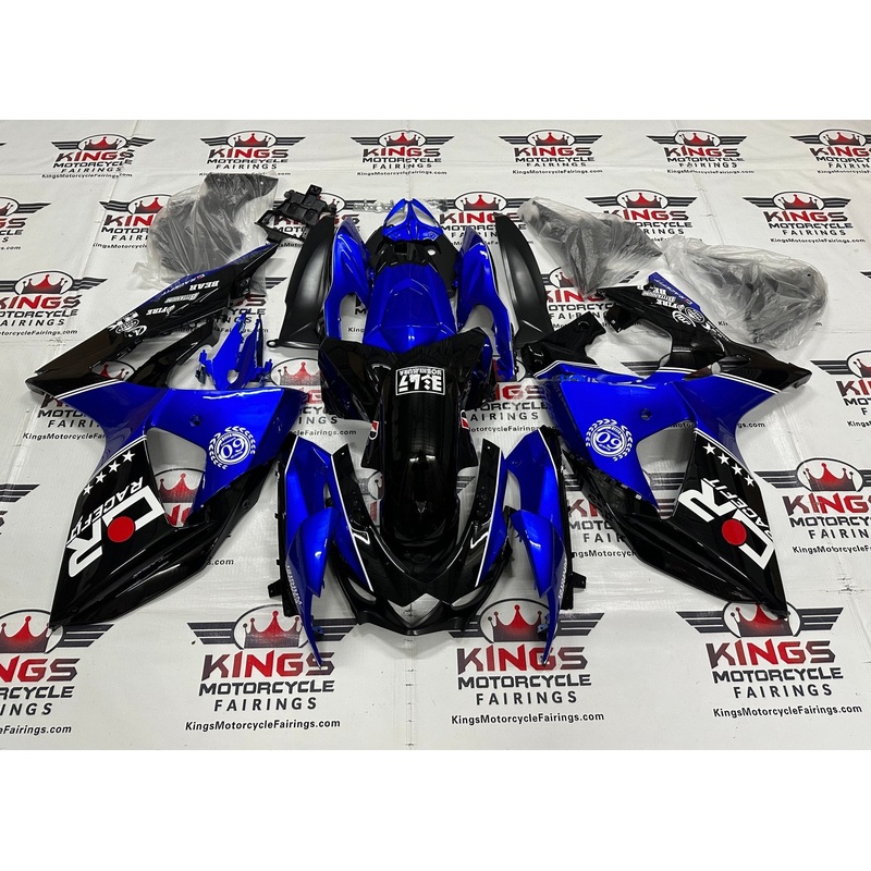 Suzuki GSXR1000 (2009-2016) Black, Blue Fairings Clear Windscreen: Free No Seat Cowl No Bolt Kit