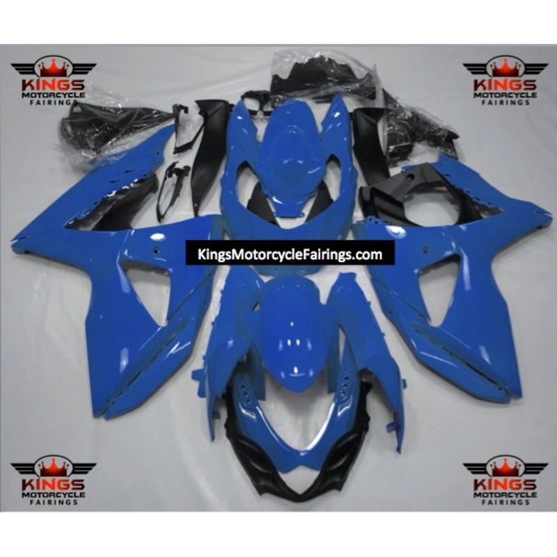 Suzuki GSXR1000 (2009-2016) Blue Fairings Clear Windscreen: Free No Seat Cowl No Bolt Kit