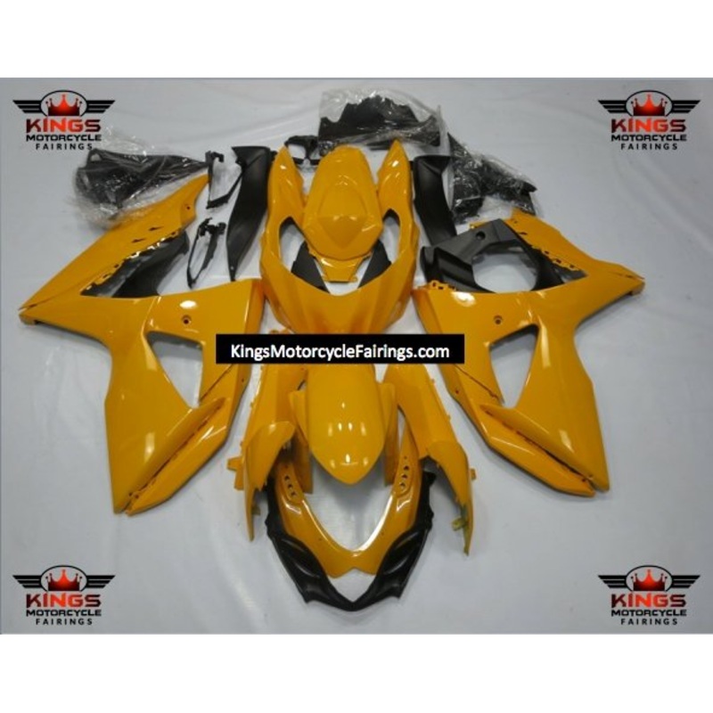Suzuki GSXR1000 (2009-2016) Dark Yellow Fairings Clear Windscreen: Free No Seat Cowl No Bolt Kit
