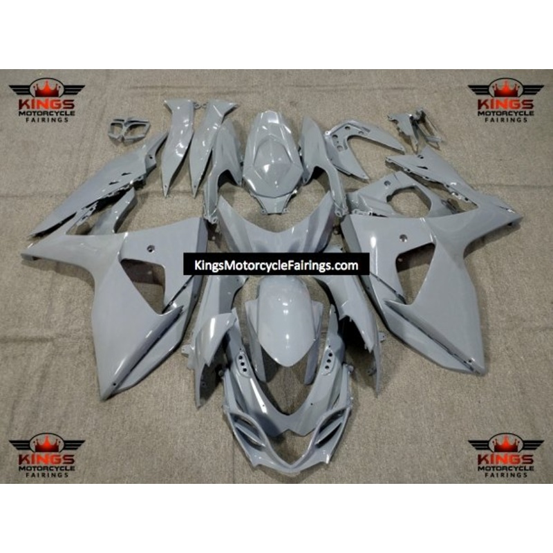Suzuki GSXR1000 (2009-2016) Light Nardo Gray Fairings Clear Windscreen: Free No Seat Cowl No Bolt Kit