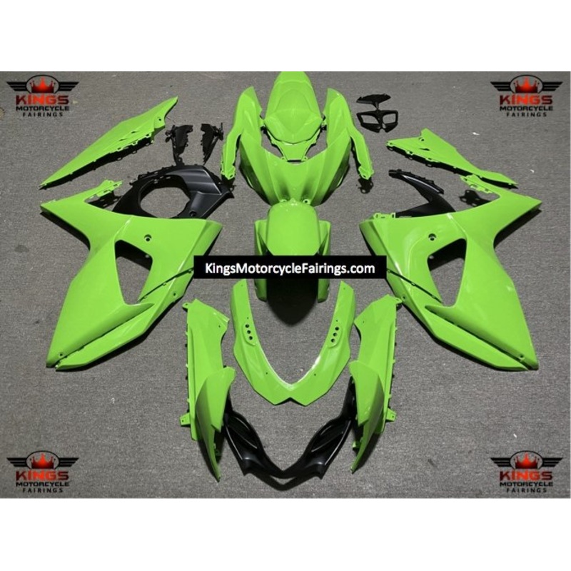 Suzuki GSXR1000 (2009-2016) Lime Green Fairings Clear Windscreen: Free No Seat Cowl No Bolt Kit