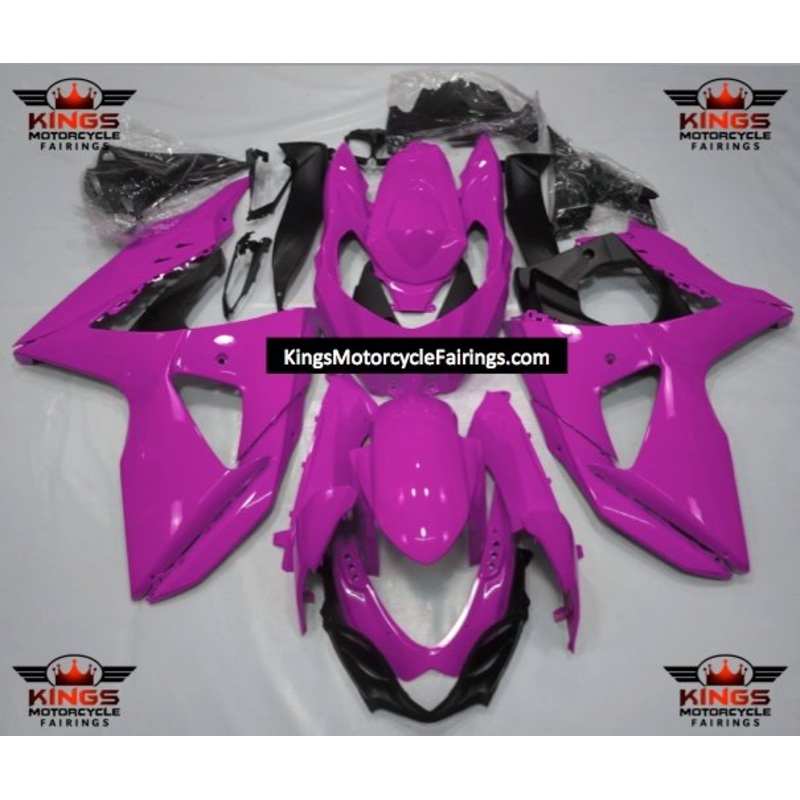 Suzuki GSXR1000 (2009-2016) Pink Fairings Clear Windscreen: Free No Seat Cowl No Bolt Kit