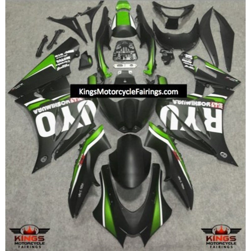 Suzuki GSXR1000 (2017-2025) Matte Black, Green, White Fairings No Tank No Seat Cowl No Bolt Kit