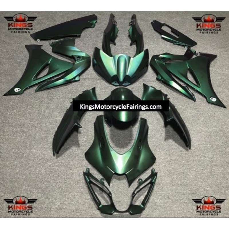 Suzuki GSXR1000 (2017-2025) Matte Green Fairings Clear Windscreen: Free No Seat Cowl No Bolt Kit