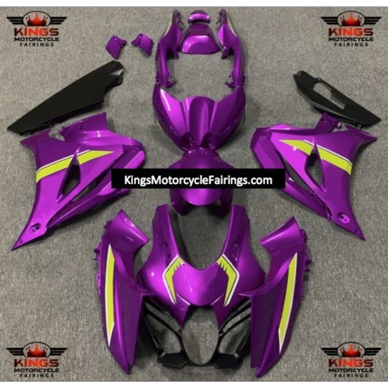 Suzuki GSXR1000 (2017-2025) Purple Magenta, Yellow, White Fairings No Tank No Seat Cowl No Bolt Kit