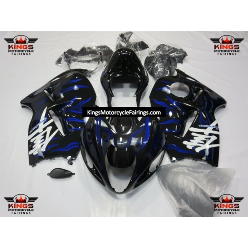 Suzuki Hayabusa (1999-2007) Black & Blue Flame Fairings No Seat Cowl No Bolt Kit No Tank