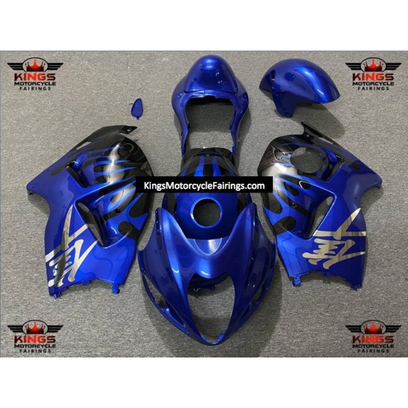 Suzuki Hayabusa (1999-2007) Blue, Black & Chrome Flame Fairings No Seat Cowl No Bolt Kit No Tank