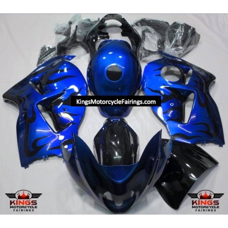 Suzuki Hayabusa (1999-2007) Blue & Black Flame Fairings No Seat Cowl No Bolt Kit No Tank