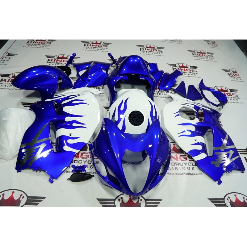 Suzuki Hayabusa (1999-2007) Blue, White Flame Fairings No Seat Cowl No Bolt Kit No Tank