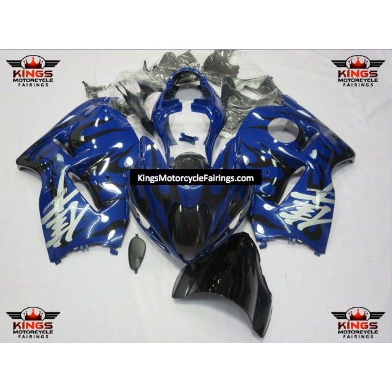 Suzuki Hayabusa (1999-2007) Dark Blue & Black Flame Fairings No Seat Cowl No Bolt Kit No Tank