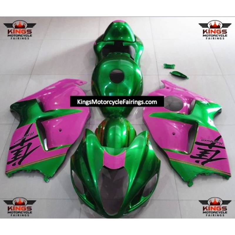 Suzuki Hayabusa (1999-2007) Green & Pink Fairings No Seat Cowl No Bolt Kit No Tank