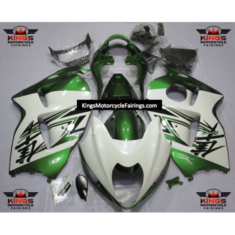 Suzuki Hayabusa (1999-2007) White, Green & Black Fairings No Seat Cowl No Bolt Kit No Tank