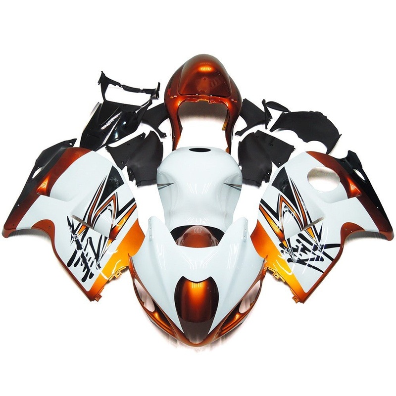 Suzuki Hayabusa (1999-2007) White, Orange, Black Fairings No Seat Cowl No Bolt Kit No Tank
