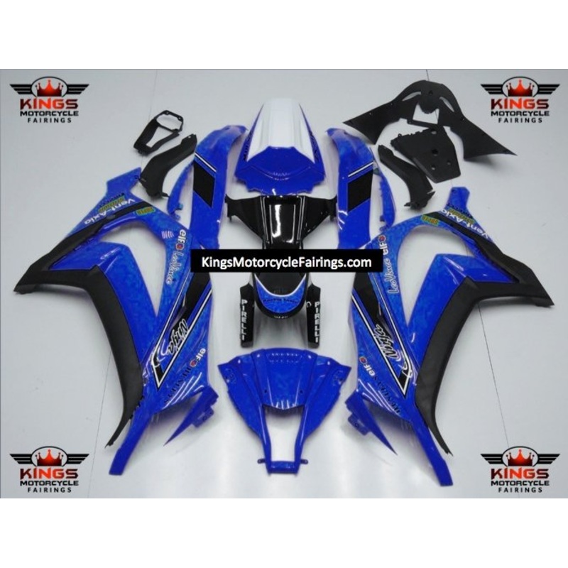 Fairing kit for a Kawasaki Ninja ZX10R (2011-2015) Blue, Black & White No Seat Cowl No Bolt Kit No Tank