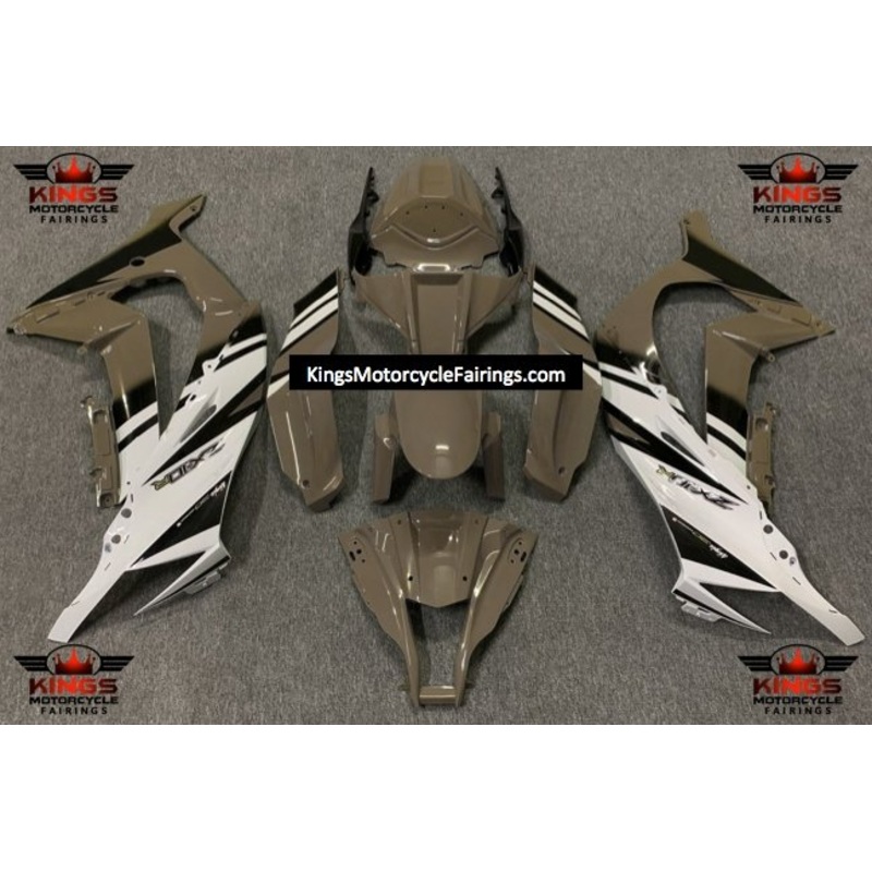Fairing kit for a Kawasaki Ninja ZX10R (2011-2015) Brown, White & Black No Seat Cowl No Bolt Kit No Tank