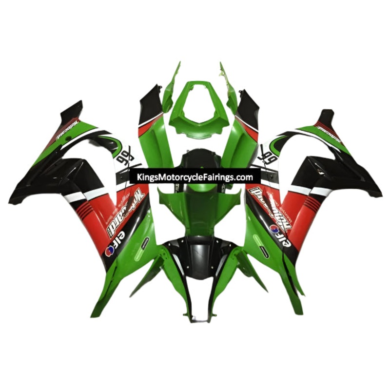 Fairing kit for a Kawasaki Ninja ZX10R (2011-2015) Green, Black, Red, White 66 No Seat Cowl No Bolt Kit No Tank